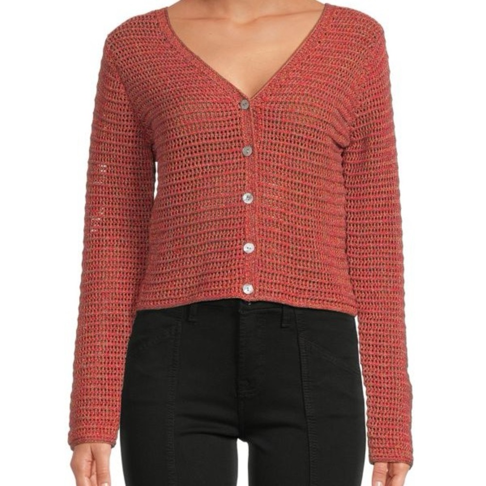 NWOT Vince Brick Red Button-Up Cardigan, Women’s Size Small